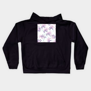 Pink and blue bluebells pattern Kids Hoodie